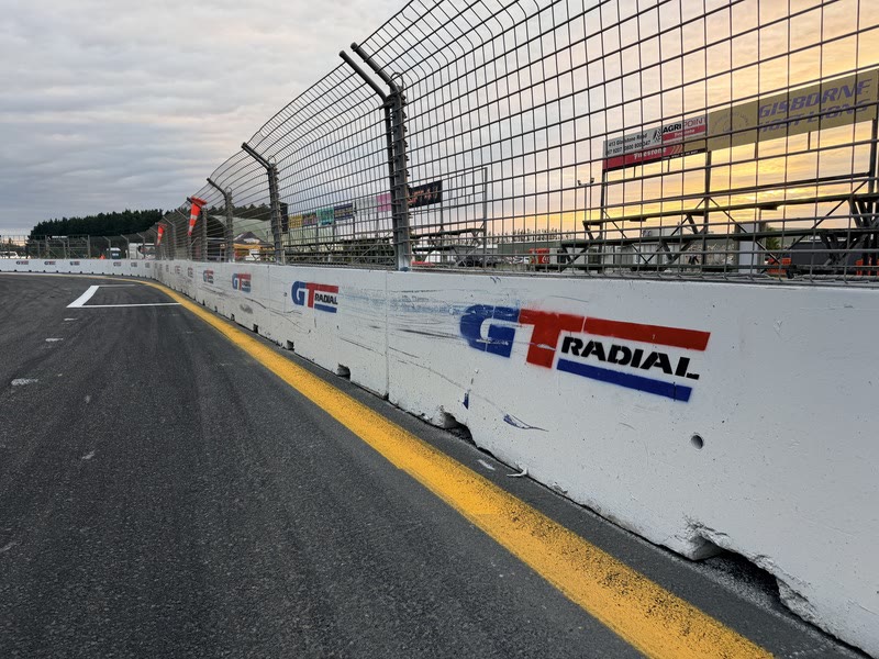 GT Radial trackside banner at H Blackbee Drift Park, Gisborne