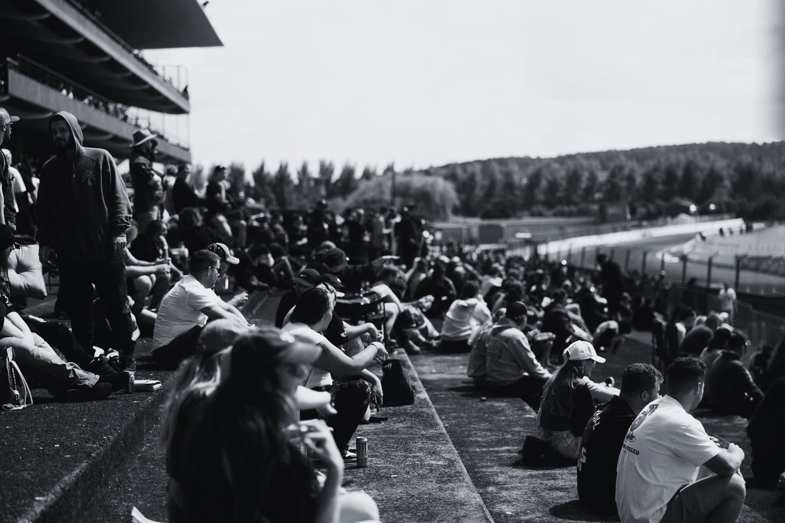 Fans lining the fence at a D1NZ event