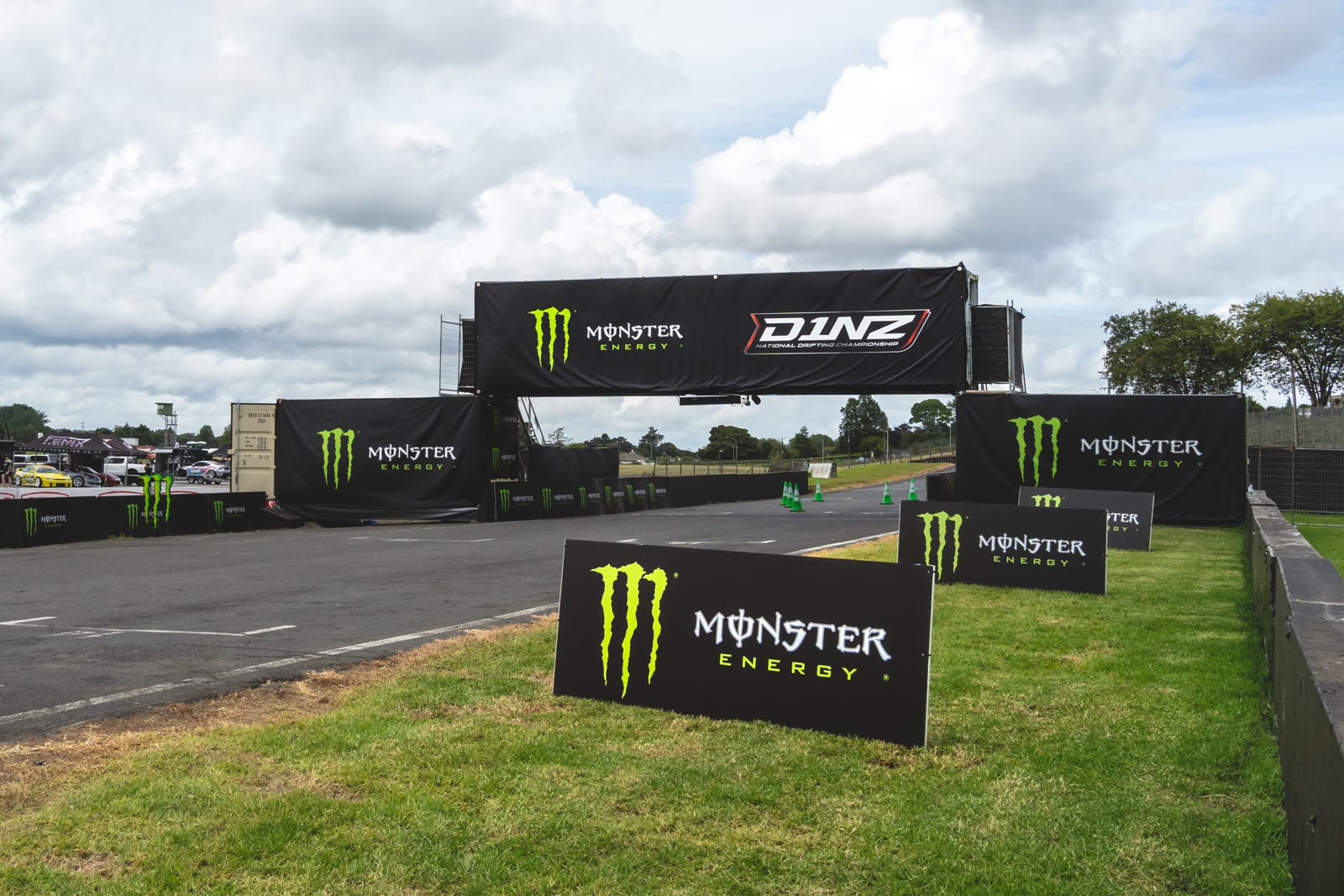 A driver released from the Monster Energy Start Line Gate onto the D1NZ track